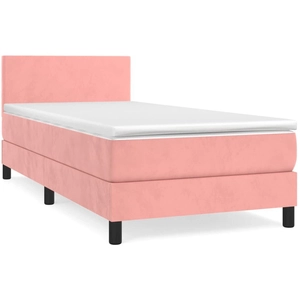 vidaXL Sommier à lattes de lit et matelas Rose 80x200 cm Velours pas cher