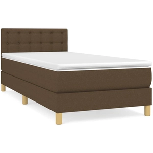 vidaXL Sommier à lattes de lit avec matelas Marron foncé 100x200 cm pas cher