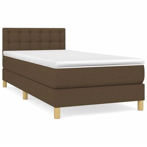 vidaXL Sommier à lattes de lit avec matelas Marron foncé 90x190 cm pas cher