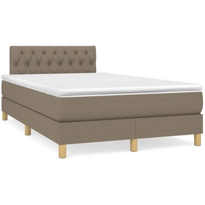 vidaXL Sommier à lattes de lit avec matelas Taupe 140x200 cm Tissu pas cher