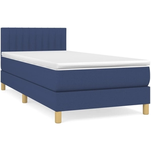 vidaXL Sommier à lattes de lit avec matelas Bleu 80x200 cm Tissu pas cher