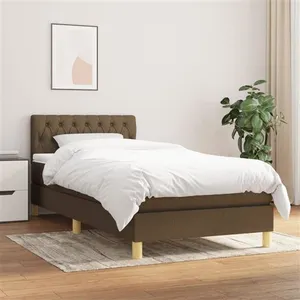 vidaXL Sommier à lattes de lit avec matelas Marron foncé 100x200 cm pas cher