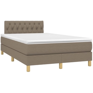 vidaXL Sommier à lattes de lit avec matelas Taupe 120x200 cm Tissu pas cher