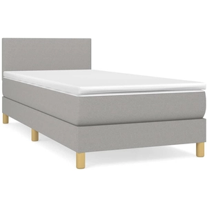 vidaXL Sommier à lattes de lit avec matelas Gris clair 80x200 cm Tissu pas cher