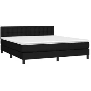vidaXL Sommier à lattes de lit avec matelas Noir 160x200 cm Tissu pas cher