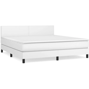 Comparateur de prix : vidaXL Sommier à lattes de lit avec matelas Blanc 200x200cm Similicuir