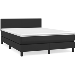 Comparateur de prix : vidaXL Sommier à lattes de lit avec matelas Noir 140x200 cm Similicuir
