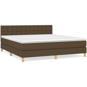 vidaXL Sommier à lattes de lit avec matelas Marron foncé 200x200 cm pas cher