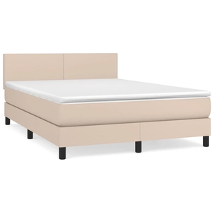 Comparateur de prix : vidaXL Sommier à lattes de lit avec matelas Cappuccino 140x200 cm