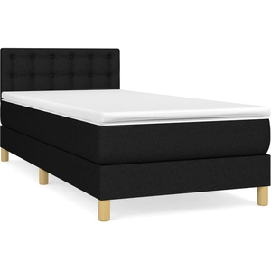 vidaXL Sommier à lattes de lit avec matelas Noir 180x200 cm Tissu pas cher