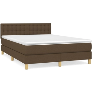 vidaXL Sommier à lattes de lit avec matelas Marron foncé 140x200 cm pas cher