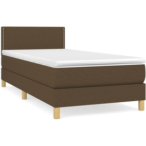 vidaXL Sommier à lattes de lit avec matelas Marron foncé 100x200 cm pas cher