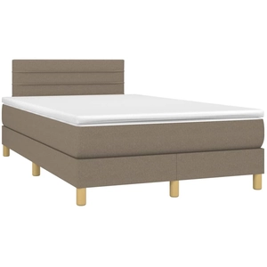 vidaXL Sommier à lattes de lit avec matelas Taupe 180x200 cm Tissu pas cher