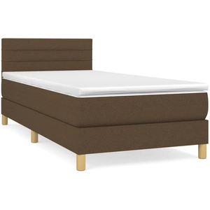 vidaXL Sommier à lattes de lit avec matelas Marron foncé 160x200 cm pas cher