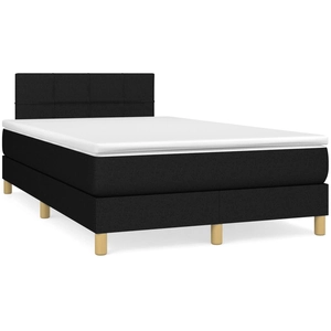 vidaXL Sommier à lattes de lit avec matelas Noir 200x200 cm Tissu pas cher
