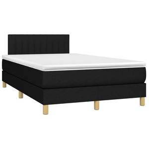 vidaXL Sommier à lattes de lit avec matelas Noir 120x200 cm Tissu pas cher