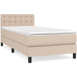 vidaXL Sommier à lattes de lit avec matelas Cappuccino 100x200 cm pas cher