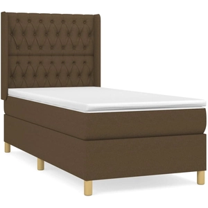 vidaXL Sommier à lattes de lit avec matelas Marron foncé 100x200 cm pas cher
