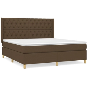 vidaXL Sommier à lattes de lit avec matelas Marron foncé 90x190 cm pas cher
