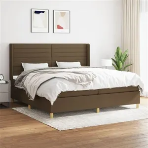 vidaXL Sommier à lattes de lit avec matelas Marron foncé 200x200 cm pas cher