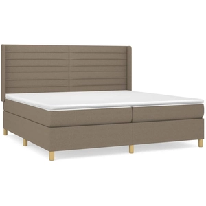 vidaXL Sommier à lattes de lit avec matelas Taupe 200x200 cm Tissu pas cher
