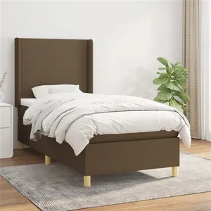vidaXL Sommier à lattes de lit avec matelas Marron foncé 100x200 cm pas cher