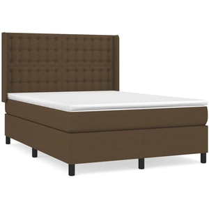 vidaXL Sommier à lattes de lit avec matelas Marron foncé 140x190 cm pas cher