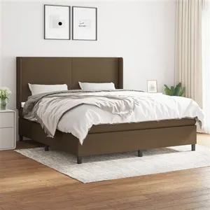vidaXL Sommier à lattes de lit avec matelas Marron foncé 160x200 cm pas cher