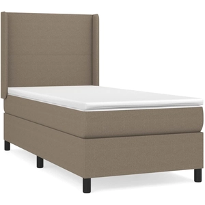 vidaXL Sommier à lattes de lit avec matelas Taupe 140x200 cm Tissu pas cher