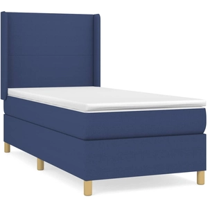 vidaXL Sommier à lattes de lit avec matelas Bleu 180x200 cm Tissu pas cher