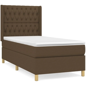 vidaXL Sommier à lattes de lit avec matelas Marron foncé 90x190 cm pas cher