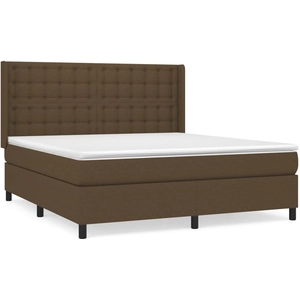 vidaXL Sommier à lattes de lit avec matelas Marron foncé 180x200 cm pas cher