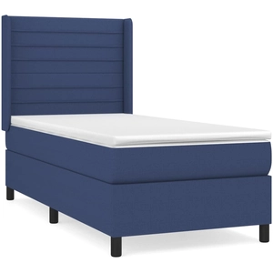 vidaXL Sommier à lattes de lit avec matelas Bleu 80x200 cm Tissu pas cher