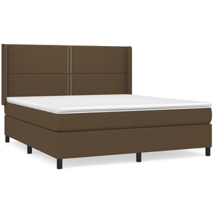 vidaXL Sommier à lattes de lit avec matelas Marron foncé 180x200 cm pas cher