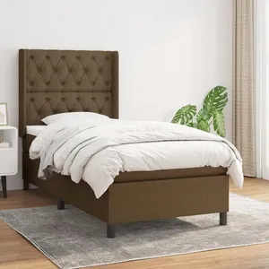 vidaXL Sommier à lattes de lit avec matelas Marron foncé 80x200 cm pas cher