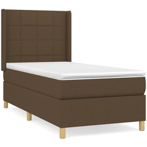 vidaXL Sommier à lattes de lit avec matelas Marron foncé 90x190 cm pas cher