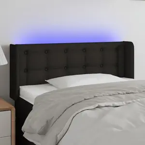 vidaXL Tête de lit à LED Noir 93x16x78/88 cm Tissu pas cher