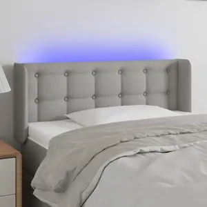 vidaXL Tête de lit à LED Gris clair 83x16x78/88 cm Tissu pas cher