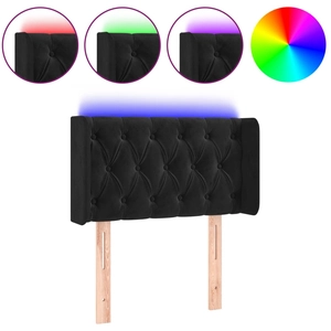 vidaXL Tête de lit à LED Noir 147x16x78/88 cm Velours pas cher