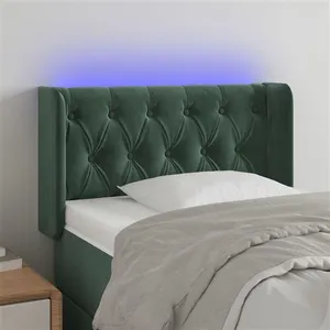 vidaXL Tête de lit à LED Vert foncé 83x16x78/88 cm Velours pas cher