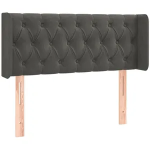 vidaXL Tête de lit à LED Gris foncé 93x16x78/88 cm Velours pas cher