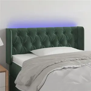 vidaXL Tête de lit à LED Vert foncé 93x16x78/88 cm Velours pas cher