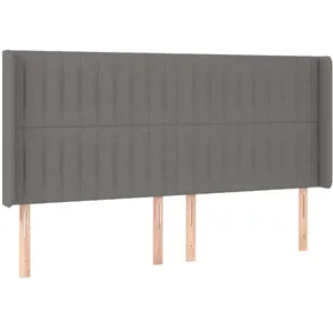 Comparateur de prix : vidaXL Tête de lit à LED Gris foncé 163x16x118/128 cm Tissu