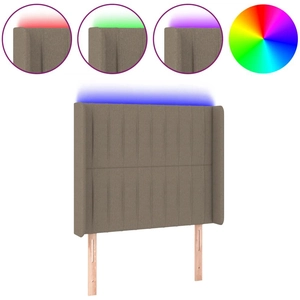 vidaXL Tête de lit à LED Taupe 103x16x118/128 cm Tissu pas cher