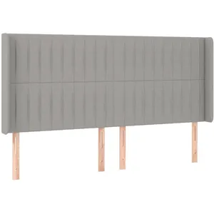 vidaXL Tête de lit à LED Gris clair 183x16x118/128 cm Tissu pas cher