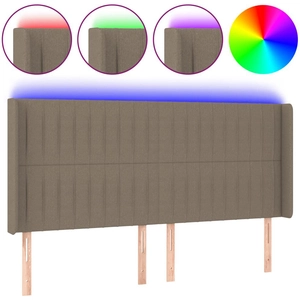 Comparateur de prix : vidaXL Tête de lit à LED Taupe 163x16x118/128 cm Tissu