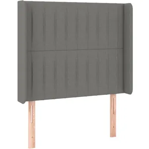 vidaXL Tête de lit à LED Gris foncé 93x16x118/128 cm Tissu pas cher