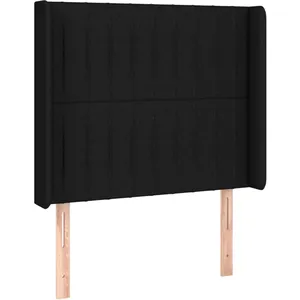 vidaXL Tête de lit à LED Noir 93x16x118/128 cm Tissu pas cher