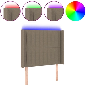 vidaXL Tête de lit à LED Taupe 93x16x118/128 cm Tissu pas cher