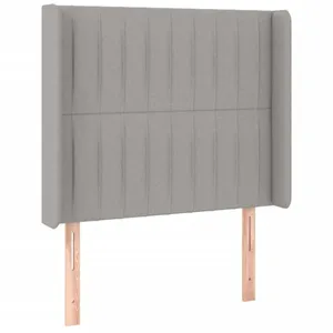vidaXL Tête de lit à LED Gris clair 83x16x118/128 cm Tissu pas cher